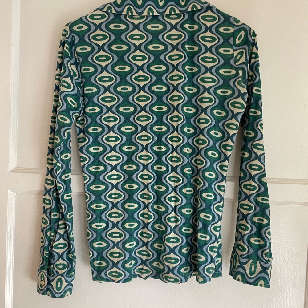 Mod Italian Pure Cotton Button Down Top - Picture 11 of 11